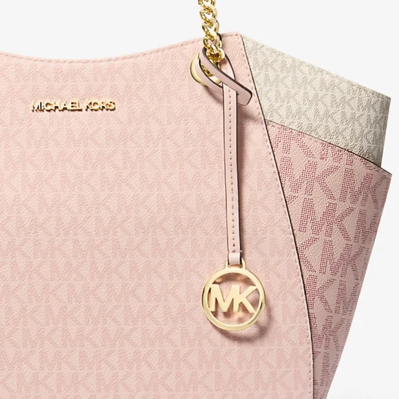 Michael Kors Jet Set Large Color-Block Signature Logo Tote Bag - MSRP $398 - Picture 5 of 9